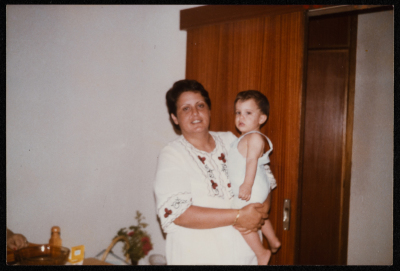 A Photograph of "Samya Bamya Carrying Her Son Majed", 1984
