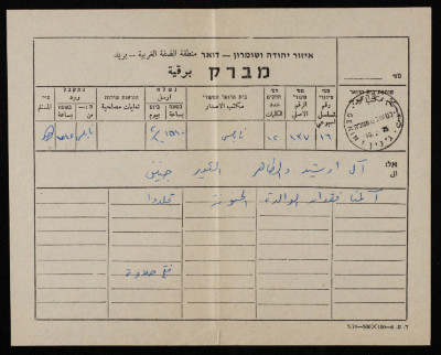 A Telegram of Sympathy to Saʿadeh Irshid Upon his Mother
