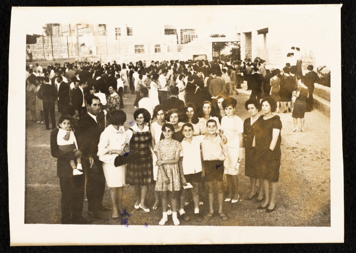 Georgette Khury with her Family at her Graduation from High School at Birzeit School 