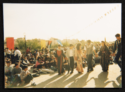 Hannouneh Troupe Performing in the Yard of the Arab Model Schools in Amman
