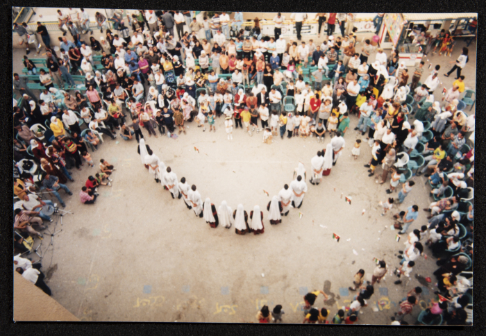 Hannouneh Troupe Performing in the Yard of the Arab Model Schools in Amman
