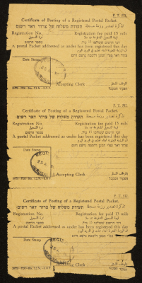 "Certificate of Posting of a Registered Postal Packet"