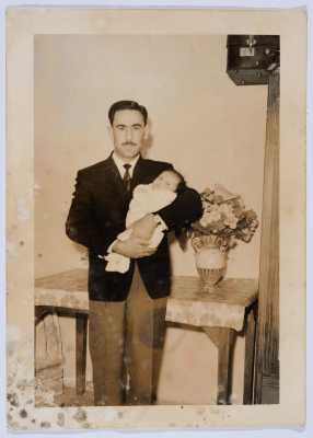 Akram Hiwwari Holding his Daughter Lubna 