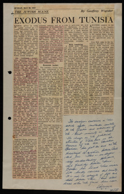 "Exodus from Tunisia", a Newspaper Clipping, May 1965
