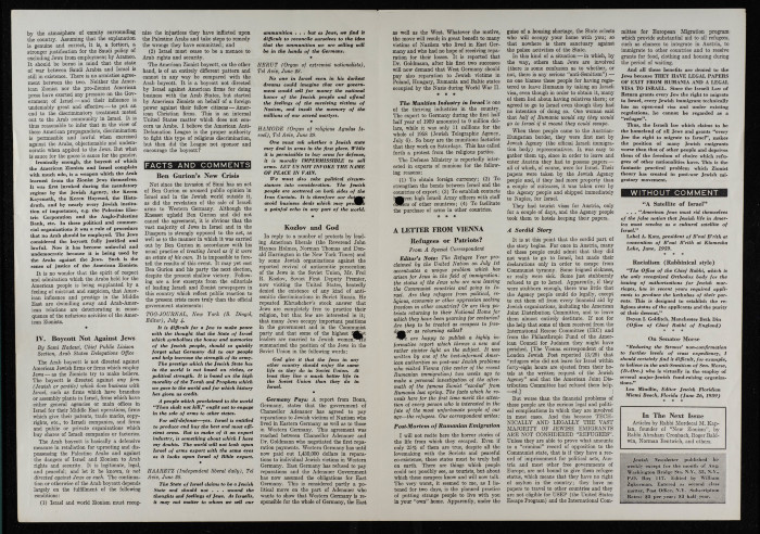 A Jewish Newsletter Published in Washington, DC, July 1959