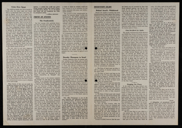 A Jewish Newsletter Published in Washington, DC, March 1957