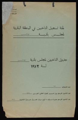 لجنة تسجيل الناخبين بلدية طولكرم لسنة 1972