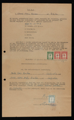 اعلان صادر عن قوات الشرطة الفلسطينية الانتدابية عام 1948