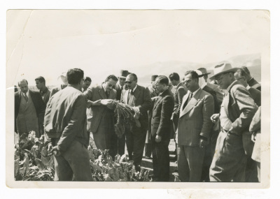 مجموعة من الناس في ارض زراعية