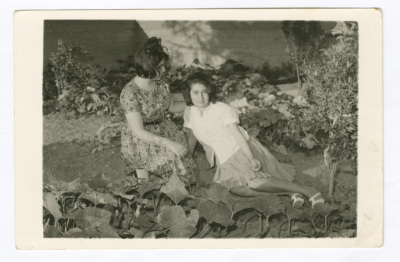 A Photograph of Haifa Irshaid and Her Friend Suhad Abbushy at Her House in Jenin 