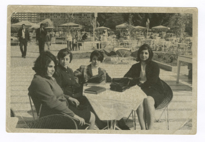 A Photograph of Haifa Irshaid with Colleagues in Helwan, Egypt 