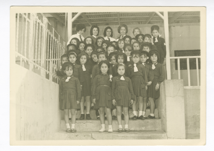 Children and Instructors at Jenin School, 1964 