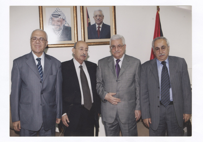A Photograph of Haifa Irshaid's Brother Allam with Palestinian President Abu Mazin 
