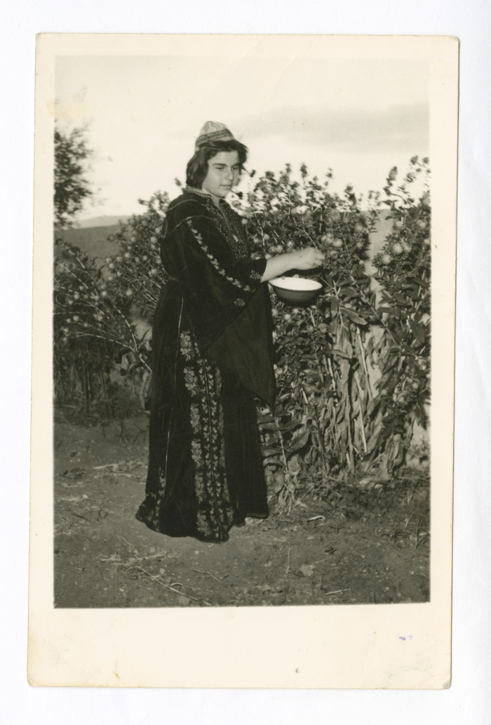 A Photograph of Haifa Irshaid in the Palestinian Thobe 