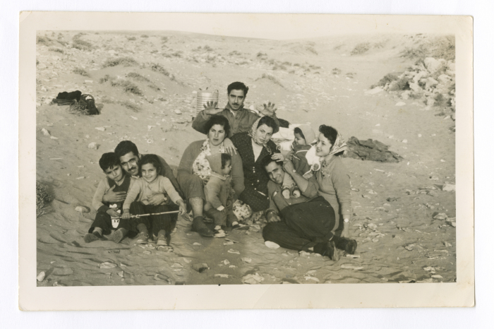 A Photograph of Anton Hanna with His family and Neighbours in Turaif, Borders of Jordan