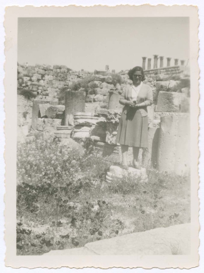 A Photograph of Domia Khalil Sakakini at an Archaeological Site 