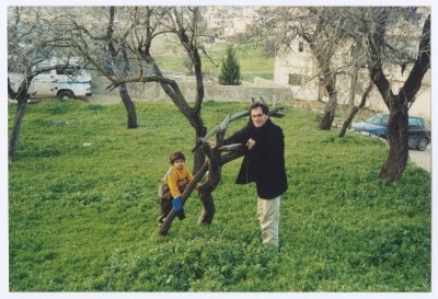 Hussein al-Barghuthy and His Son in Kubar, Ramallah 