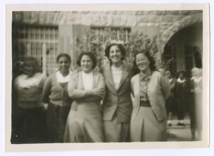 Domia and Hala Khalil Sakakini at the Friends School, Ramallah 