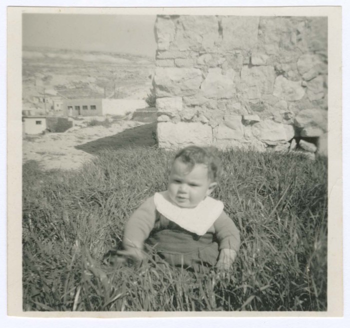 A Photograph of a Child Seated on the Grass