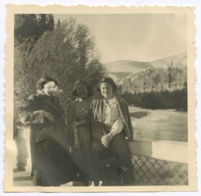 Domia and Hala Khalil Sakakini with a Colleague 