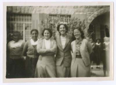 Domia and Hala Khalil Sakakini at the Friends School, Ramallah 