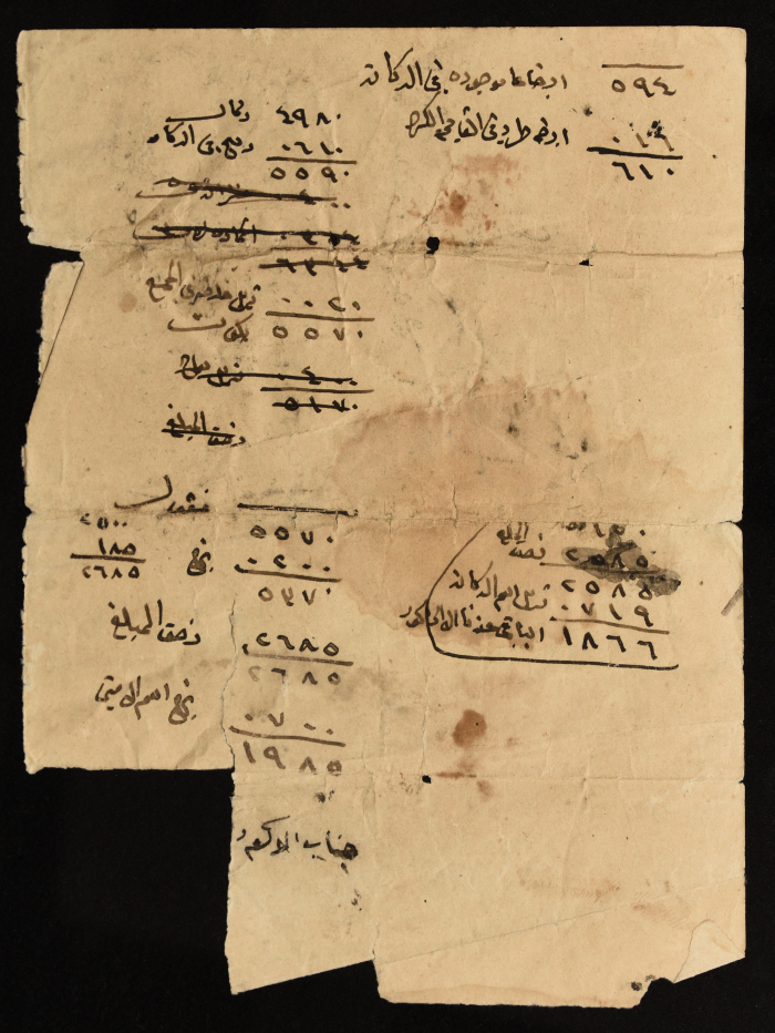 حسابات دكان من الثلاثينات في محافظة جنين
