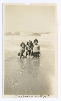 Domia and Hala Sakakini on the Beach of al-Aziziyeh, Haifa 