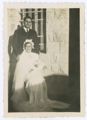 Najla Abdo with her Husband on their Wedding Day