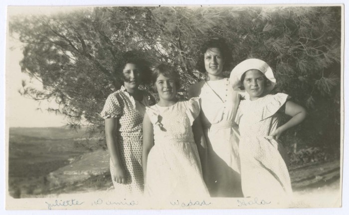Domia and Hala Khalil Sakakini with their Cousins, 1935