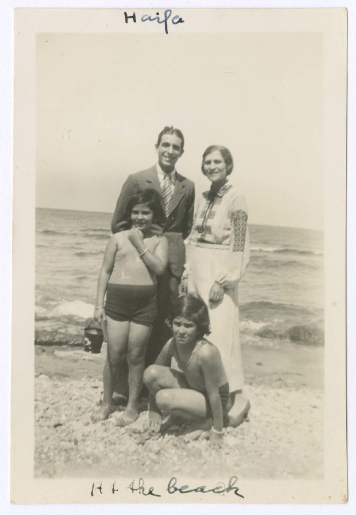 Domia and Hala Sakakini on the Beach of Haifa 