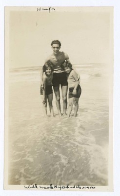 Domia and Hala Khalil Sakakini with their Uncle, Haifa