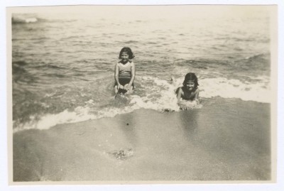 Domia and Hala Khalil Sakakini at a Beach