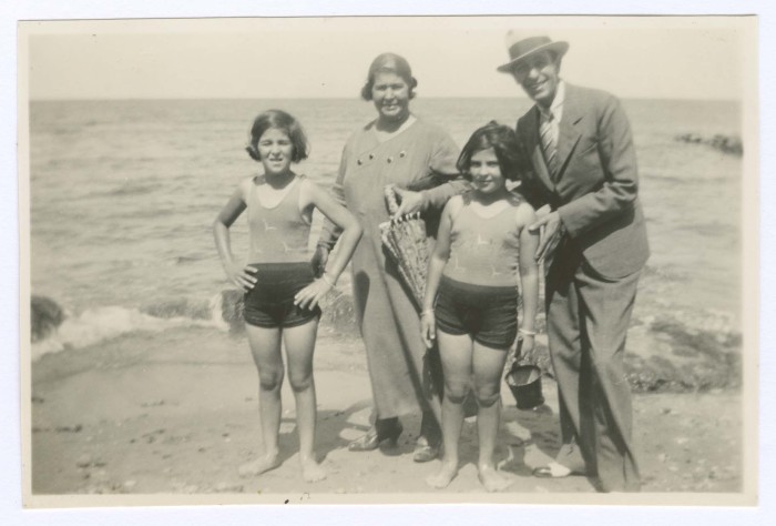 Domia and Hala Sakakini with their Mother and Uncle