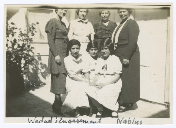 Sultana Abdo with Her Daughters During Widad Da'das' Engagement Party, Nablus