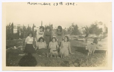 Domia Khalil Sakakini with her Classmates, Beirut, 1942