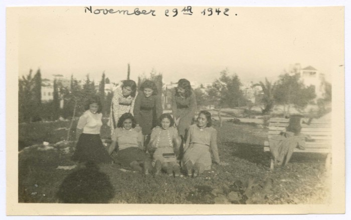 Domia Khalil Sakakini with her Classmates, Beirut, 1942