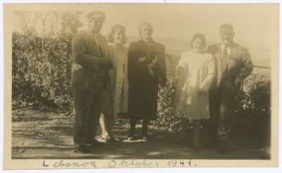Khalil Sakakin with his Children and Sister in Lebanon, 1941