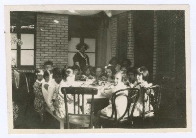 Sultana Abdo and a Group of Children