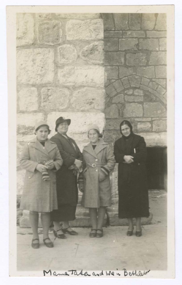 Domia and Hala Khalil Sakakini with their Mother and Grandmother, Bethlehem 