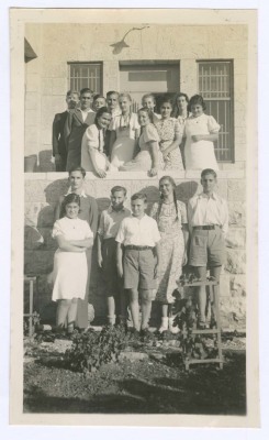 Domia and Hala Khalil Sakakini with their Classmates 