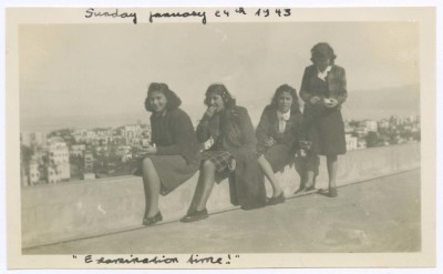 Domia Khalil Sakakini with her Classmates, Beirut, 1943