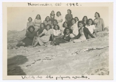 Hala Khalil Sakakini with Her Classmates, Beirut, 1942