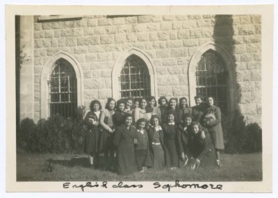 Hala Khalil Sakakini with her English Classmates, Beirut 