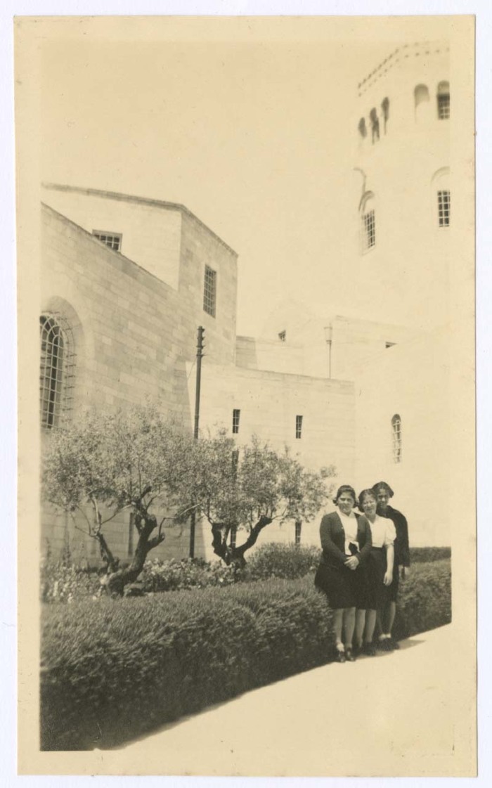 Domia and Hala Khalil Sakakini with Ilham Hallaq, Jerusalem 