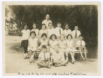 Domia and Hala Khalil Sakakini with their Classmates