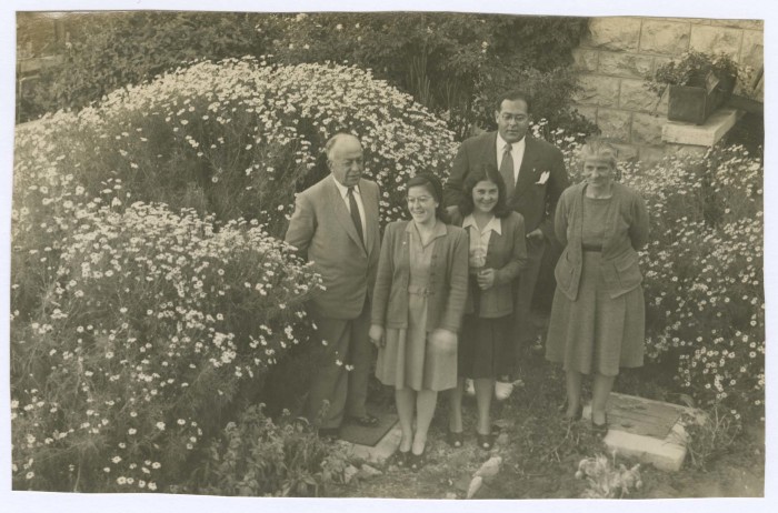 Khalil Sakakini and His Family Before His Wife's Grave 