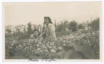 Nuha Halabi and Wijdan at the Girls American College Garden, Beirut 