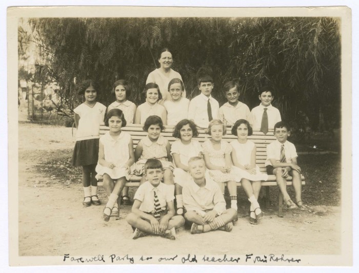 Domia and Hala Khalil Sakakini with their Classmates