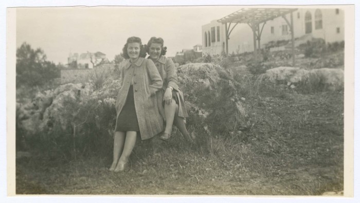 Samira and Jeanette Hatti at the Girls American College Garden, Beirut 