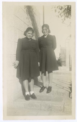 Hala and Domia Khalil Sakakini, Jerusalem, 1941